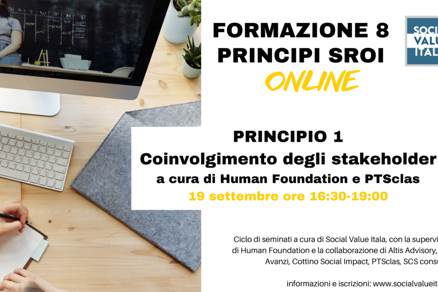 Primo seminario online sui principi SROI: Coinvolgimento degli stakeholder